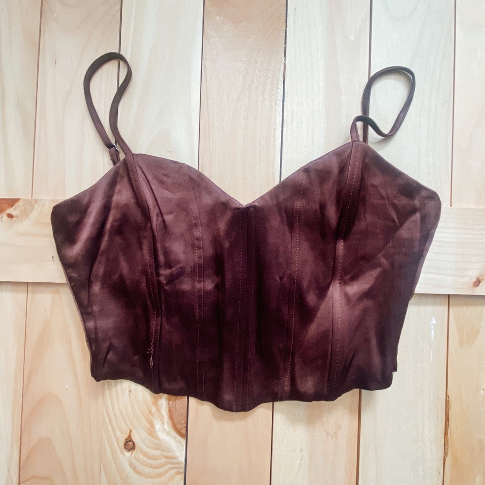 ZARA // Brown Corset Top